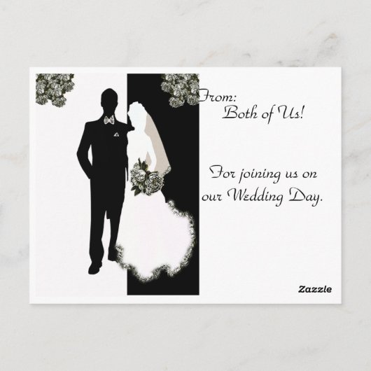 Dank u wel van de Bride en de Groom Kaarten (Achterkant)