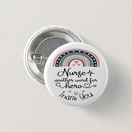 Dank u wel, verpleegkundige held ronde button 3,2 cm (Voorkant /achterkant)