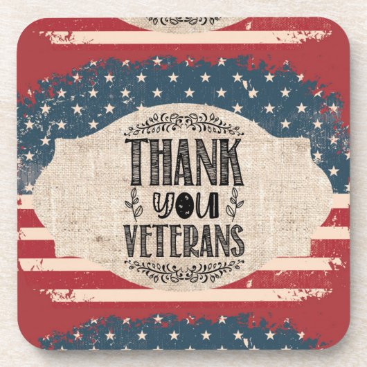 Dank u wel veteranen Beverage Coaster Bier Onderzetter (Voorkant)