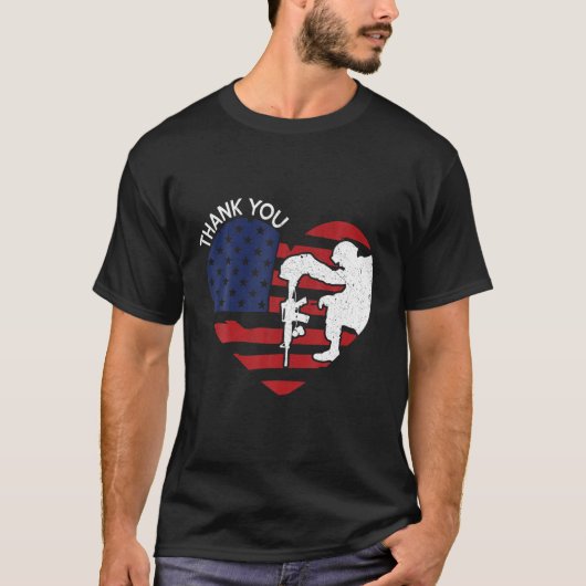 Dank u wel Veteranendag Amerikaanse Mannen van het T-shirt (Voorkant)