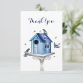 Dank u wel, Victoriaans Birdhouse Songbird Bedankkaart (Staand voorkant)