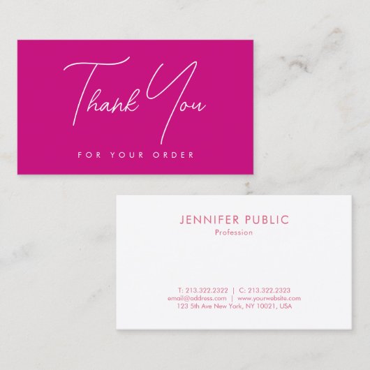 Dank u wel Visitekaartjes Elegant Modern Trendy (Voorkant / Achterkant)
