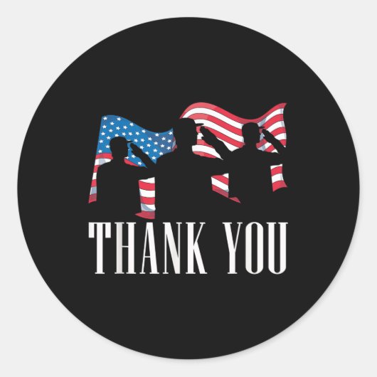 Dank u wel Vlag Patriottische Soldaat Amerika Memo Ronde Sticker (Voorkant)