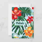 Dank u wel voor de Hawaiiaanse formulering Bedankkaart (Voorkant)