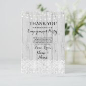 Dank u wel voor de houten lights Rustic Winter Lac Bedankkaart (Staand voorkant)