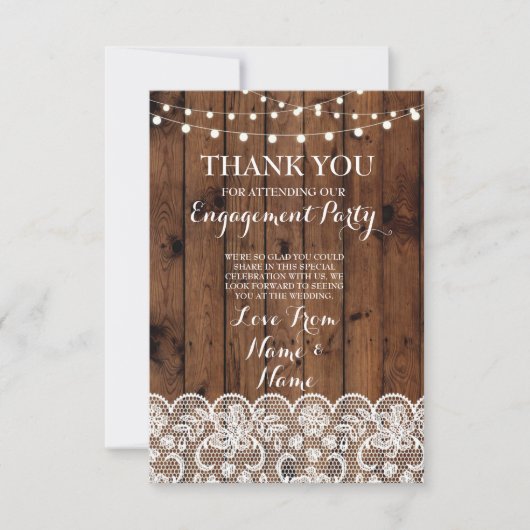 Dank u wel voor de houten lights Rustic Winter Lac Bedankkaart (Voorkant)