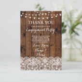 Dank u wel voor de houten lights Rustic Winter Lac Bedankkaart (Staand voorkant)