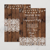 Dank u wel voor de houten lights Rustic Winter Lac Bedankkaart (Voorkant / Achterkant)