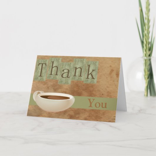 Dank u wel voor de koffiebeker bedankkaart (Voorkant)