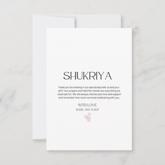 Dank u wel voor de Moslim Indian Weddings Bedankkaart (Voorkant)