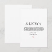 Dank u wel voor de Moslim Indian Weddings Bedankkaart (Voorkant / Achterkant)