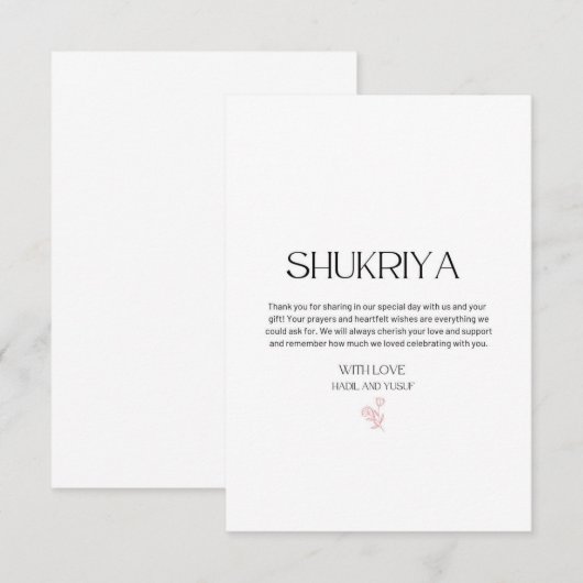 Dank u wel voor de Moslim Indian Weddings Bedankkaart (Voorkant / Achterkant)