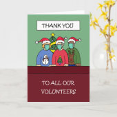 Dank u wel voor de vrijwilligers met kerstmis kaart (Gele Bloem)