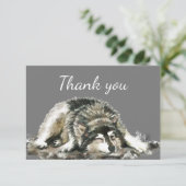 Dank u wel voor de Waterverf die de wolfsdierkunst Bedankkaart (Staand voorkant)