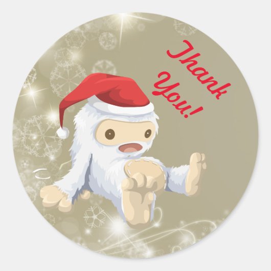 Dank u wel voor een kerstsneeuwpop Speelgoed Doll Ronde Sticker (Voorkant)