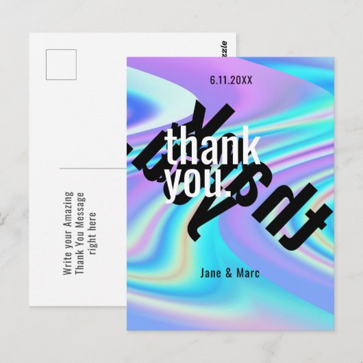 Dank u wel voor Psychedelic Holographic Briefkaart (Voorkant / Achterkant)