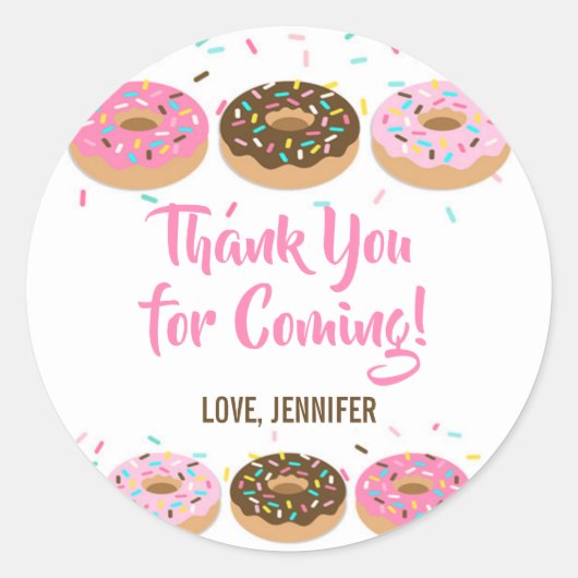 Dank u wel voor Stickers Pink Donut Sprinkle (Voorkant)