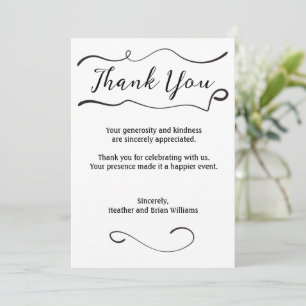 Dank u wel voor Swirl met Afbeelding Bedankkaart