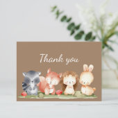 Dank u wel Waterverf Woodland Animal Art Bedankkaart (Staand voorkant)