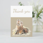 Dank u wel Waterverf zegelfamilie dierlijk wild Bedankkaart (Staand voorkant)