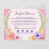 Dank u wel Whimsical Floral Rozen Rustic Pink Wood Briefkaart (Achterkant)