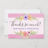 Dank u wel Whimsical Floral Rozen Rustic Wood Kaar Kaart (Voorkant)