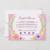 Dank u wel Whimsical Floral Rozen Rustic Wood Kaar Kaart (Achterkant)