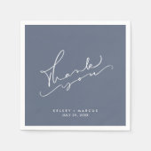 Dank u wel Winter Blue Wedding Napkins Servet (Voorkant)