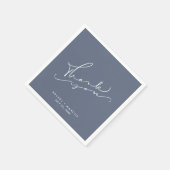 Dank u wel Winter Blue Wedding Napkins Servet (Hoek)