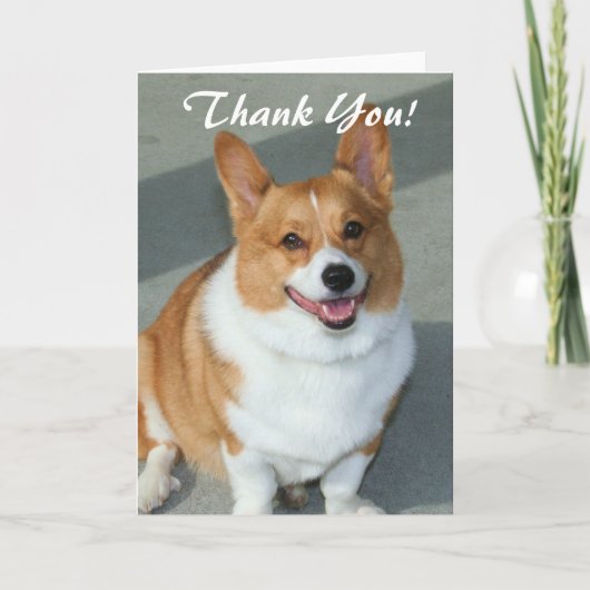 Dank u Wels corgiwenskaart Bedankkaart (Voorkant)