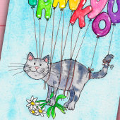 Dank u wenskaart Cat van Nicole Janes Bedankkaart