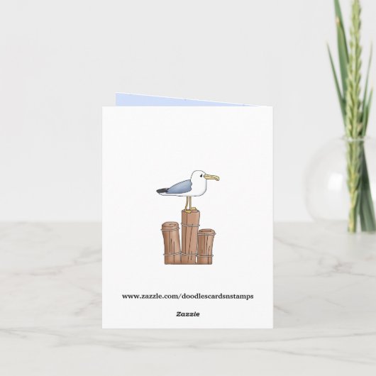 Dank u wenskaart Seagull Bedankkaart (Achterkant)