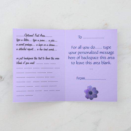 Dank u Wenskaart van de Douane van de Bloemen van Bedankkaart (Binnen)