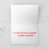 Dank u Wenskaart van de leraar Bedankkaart (Binnen)