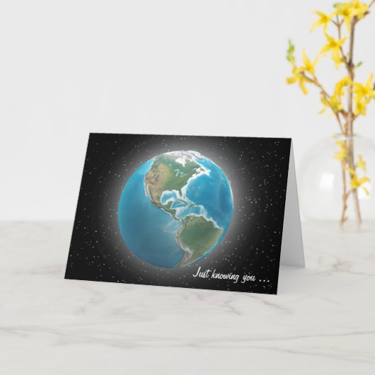 Dank u wereld en sterren kaart (Gele Bloem)