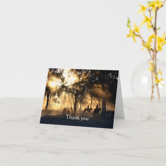 Dank u Westerne Cowboys Scripture Kaart (Gele Bloem)