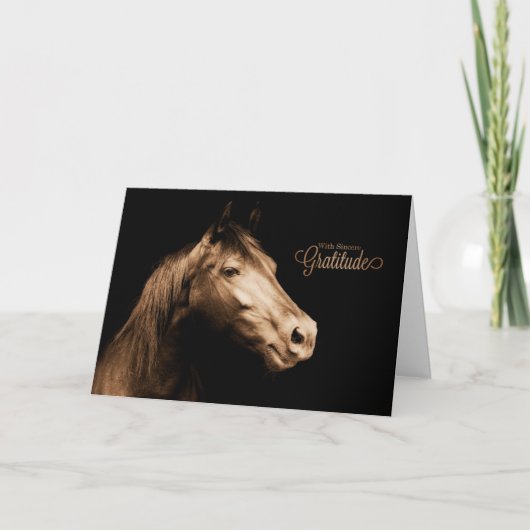 Dank u Westerne Sepia Toned Horse Blank Bedankkaart (Voorkant)
