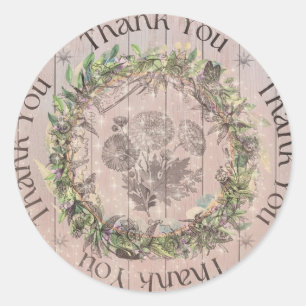 Dank u Whimsy Floral Ronde Sticker