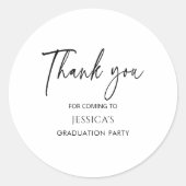 Dank u White Afstuderen Party Afstuderen Ronde Sticker (Voorkant)