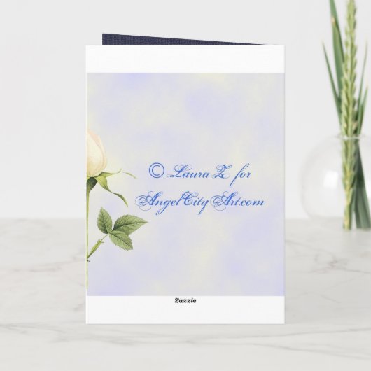 Dank u White en Red Roses Botanische Kaart (Achterkant)