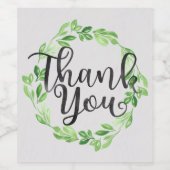 Dank u wijnetiket wijn etiket (Enkel label)