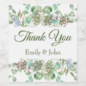 Dank u wijnfles gunsten wijn etiket (Enkel label)