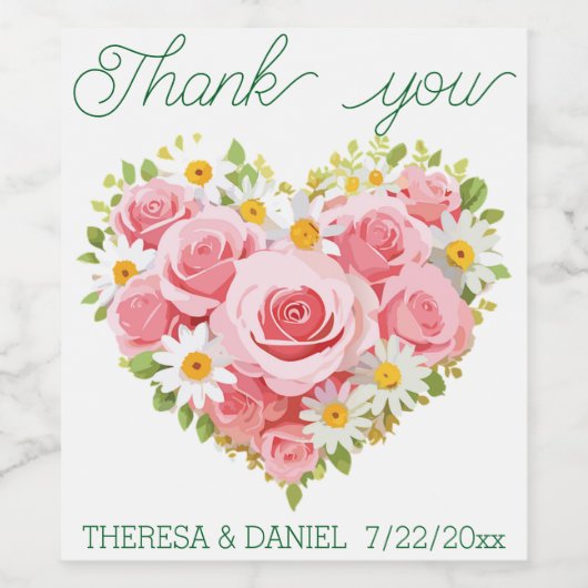 Dank u wijnlabel gunsten wijn etiket (Enkel label)