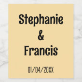 Dank u wijnlabel gunsten wijn etiket (Enkel label)