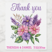 Dank u wijnlabel gunsten wijn etiket (Enkel label)