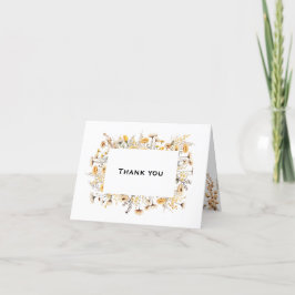 Dank u wilde bloem thema bruiloft briefpapier bedankkaart