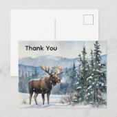 Dank U Wilde Eland in Sneeuw Dank U  Briefkaart (Voorkant / Achterkant)