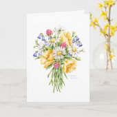 Dank u Wildflower boeket Christelijk God Kaart (Gele Bloem)