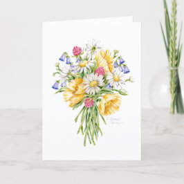 Dank u Wildflower boeket Christelijk God Kaart