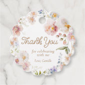 Dank u Wildflower Verjaardagsronde Bedankjes Labels (Voorkant)